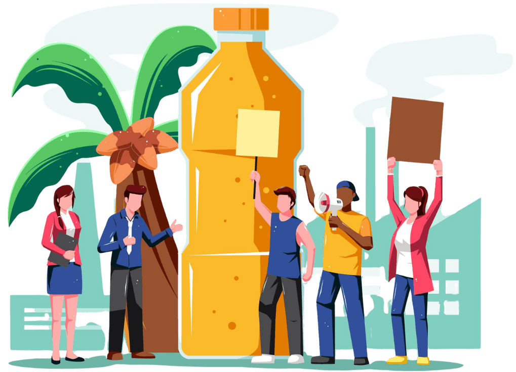 People with recycling illustration